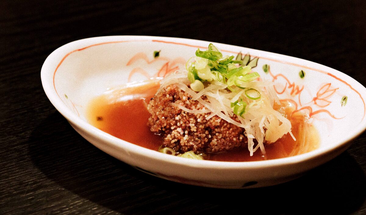 Kudzu Tofu with Kyoto Vegetables (Fushimi Sweet Peppers)